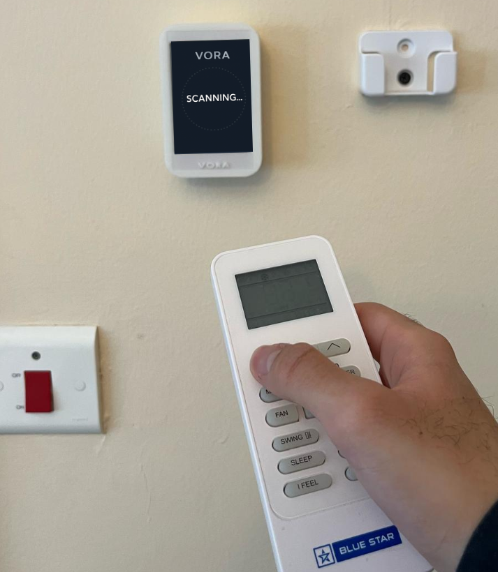 Real Vora device installed on wall